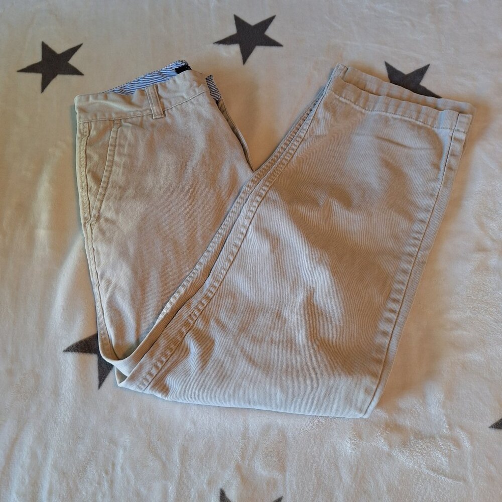 Tommy Hilfiger Youth Size 12 Khaki Pants Light Brown Button Zipper Close‎